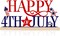 Metal Happy 4th of July Sign – Red White & Blue Patriotic Star Decor – 250th Anniversary Independence Day Decorations for Home & Office – Freestanding Metal Shelf Sitter & Mantel Sign – Sestercentennial Commemorative Tabletop Accent